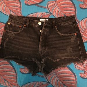 Zara Black Denim Cutoff Shorts
